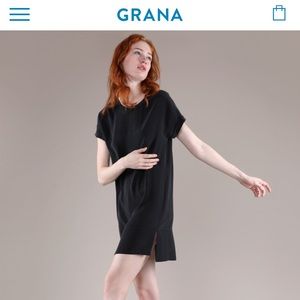 Grana Black Silk T-Shirt Dress